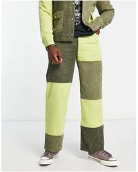 Reclaimed (vintage) - Pantalones verdes con diseño patchwork - Lyst