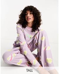 ASOS - Tall Daydream Long Sleeve Top & Trouser Pyjama Set - Lyst