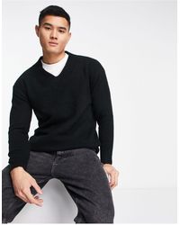 SELECTED - Oversized V Neck Wool Mix Jumper - Lyst