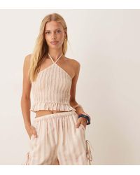 Aray - Stripe Beach Short Co-ord With Bow Detail - Lyst