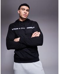 BOSS - Authentic - sweat à capuche classique avec bande rayée à logo - Lyst