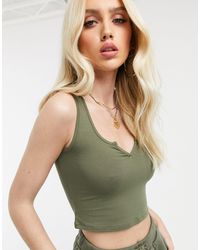 ASOS - Co-ord Notch Front Crop Vest - Lyst