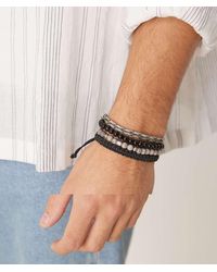 ASOS - Set Van 4 Kralenarmbanden Met Halfedelstenen Picasso Jaspis En Obsidiaan - Lyst