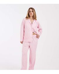 Loungeable - Petite Super Soft Jersey Revere Top And Trouser Pyjama Set - Lyst
