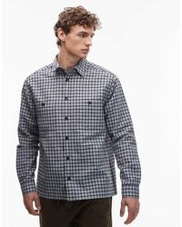 ASOS - Relaxed Micro Plaid Shirt With Pockets - Lyst