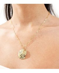 Orelia - Collana Placcata Pallido Effetto Fuso Con Ciondolo A Forma Di Conchiglia - Lyst