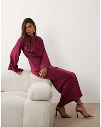 ASOS - Fluted Sleeve Draped Maxi Dress - Lyst