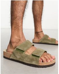 SELECTED - Double Strap Suede Sandals - Lyst