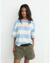 Pull&Bear - Oversize Striped Graphic T-Shirt - Lyst