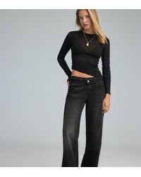 Stradivarius - Double-waist Wide-leg Jeans - Lyst