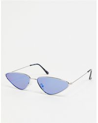 Pieces - Angled Cat Eye Sunglasses - Lyst