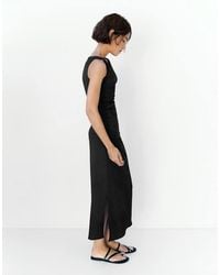 Pull&Bear - Gathered Knot Midi Dress - Lyst