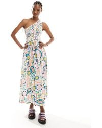 Native Youth - One Shoulder Tile Print Midaxi Dress - Lyst