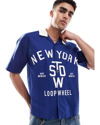 Pull&Bear - Polo en maille oversize avec motif new york - Lyst