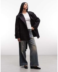 Weekday - Oversized Korte Trenchcoat Met Opstaande Kraag - Lyst