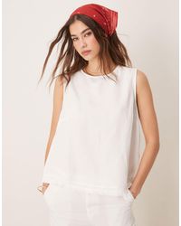 ASOS - Linen Blend Shell Top With With Tassel Hem - Lyst