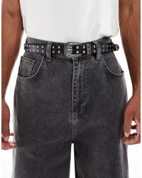 ASOS - Western Studded Skinny Belt - Lyst