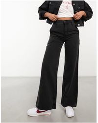 Lee Jeans - Stella - jeans a fondo ampio e vita alta neri - Lyst