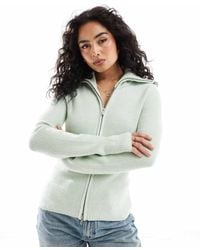 ASOS - Knitted Zip Through Collar Cardigan - Lyst