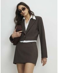 River Island - Hybrid Cropped Blazer - Lyst