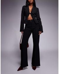 Princess Polly - Stellina Lace Waist Trim Zip Detail Slim Flared Pants - Lyst