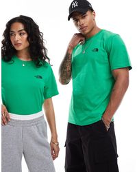 The North Face - Camiseta verde con logo simple dome - Lyst