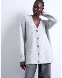 TOPSHOP - Knitted Longline Easy Cardigan - Lyst
