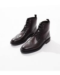 ASOS - – schnürstiefel im budapester stil aus leder - Lyst