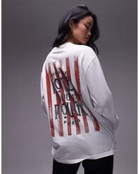 TOPSHOP - Graphic Hotel Rouge Long Sleeve Skater Tee - Lyst
