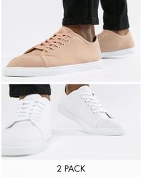 Truffle Collection - 2 Pack Lace Up Plimsolls - Lyst