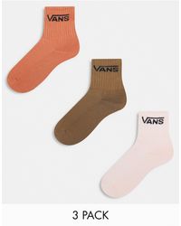 Vans - Classic - confezione da 3 paia di calzini arancioni, marroni e rosa - Lyst