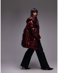 TOPSHOP - Mid Length Puffer Jacket With Hood - Lyst