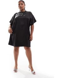 ASOS - Asos Design Curve Satin Oversized Mini Tshirt Dress - Lyst