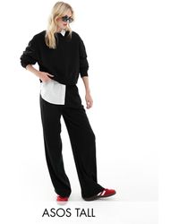ASOS - Asos design tall - pantalon droit décontracté en lin mélangé - Lyst