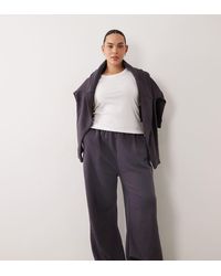 Kaiia - Plus Cotton Blend Embroidered Logo Wide Leg Joggers Co-Ord - Lyst