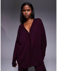 Kaiia - Exclusive V-front Button Through Knit Relaxed Longline Cardigan - Lyst