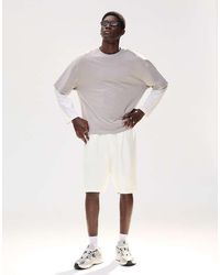 Bershka - Textured Plush Bermuda Shorts - Lyst