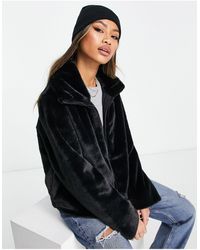 French Connection - Faux Fur High Neck Bomber Jacket - Lyst