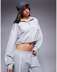 ASOS - Weekend Collective Scuba-style Fabric Half Zip Sweatshirt Co-ord With Stripe Detail - Lyst