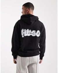 HUGO - Nyrohood - sweat à capuche ample avec logo effet bulles au dos - Lyst