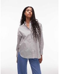 Lacoste - Camicia Bianca A Righe - Lyst
