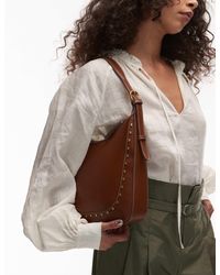 Mango - Gold Stud Detail Large Shoulder Bag - Lyst