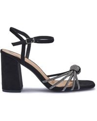SEQWL - Diamante Embellished Sandals With Block Heel - Lyst