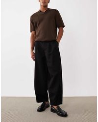 ASOS - Smart Wide Barrel Leg Pleated Trousers - Lyst