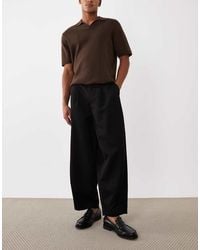 ASOS - Smart Wide Barrel Leg Pleated Trousers - Lyst