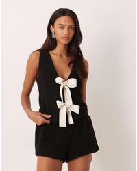 For Love & Lemons - Boucle Bow Front Singlet - Lyst