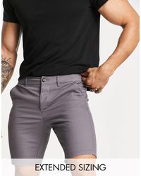 ASOS - Pantalones cortos chinos gris carbón entallados - Lyst