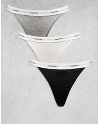 Calvin Klein - – string-tangas aus gerippter baumwolle - Lyst