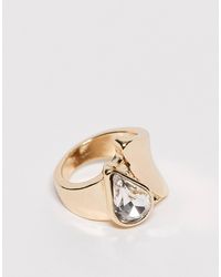 ASOS - – schlichter, er ring mit transparentem strassstein - Lyst