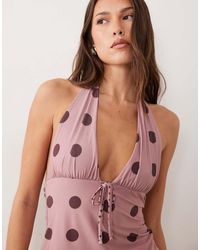ASOS - Printed Slinky Halterneck Top - Lyst